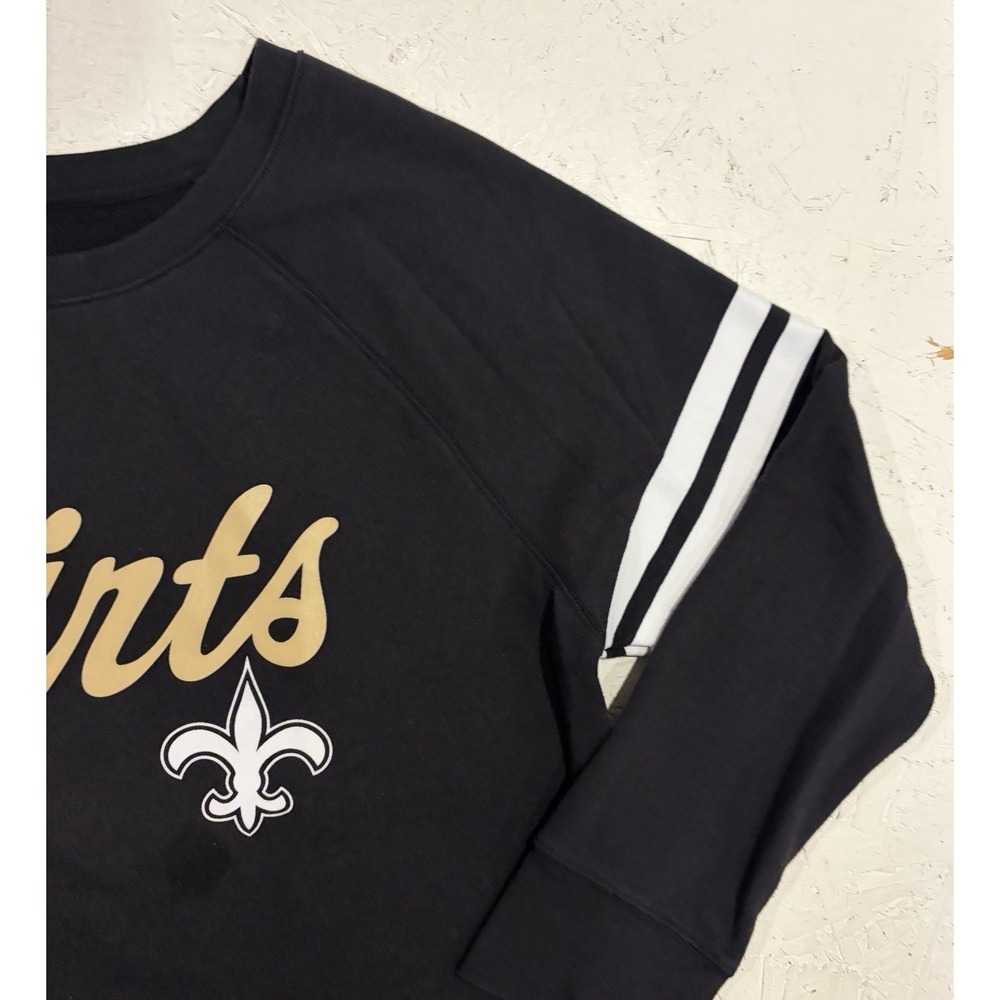 NFL Team New Orleans Saints‎ Crewneck Sweatshirt Womens XL Football Black - Picture 5 of 9